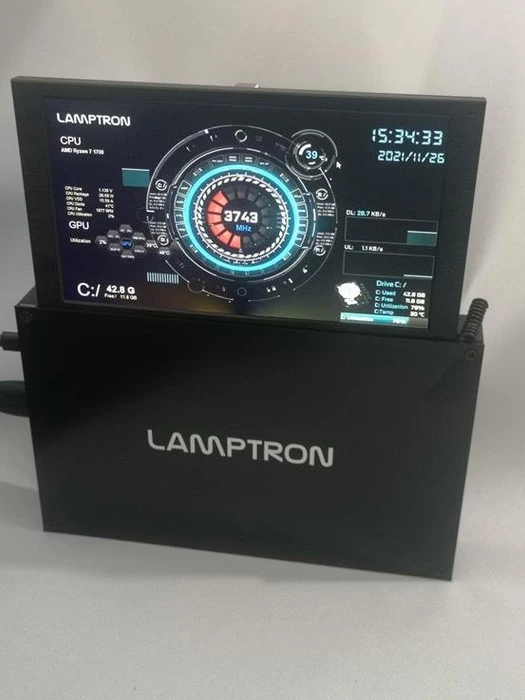 Lamptron HM070LIFT Externer Hardware Monitor, Aufklappmechanismus, 7"