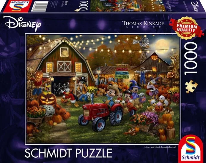 Schmidt Spiele Thomas Kinkade Disney Mickey and Minnie Pumpkin Festival