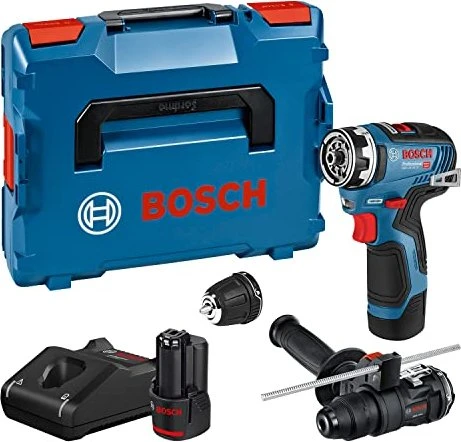 Bosch Professional GSR 12V-35 FC FlexiClick Akku-Bohrschrauber inkl. L-Boxx + 2 Akkus 3.0Ah + Zubehör