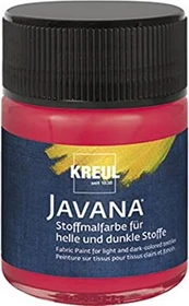 Kreul Javana Stoffmalfarbe für helle und dunkle Stoffe, cherry, 50ml