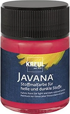 Kreul Javana Stoffmalfarbe für helle und dunkle Stoffe, cherry, 50ml