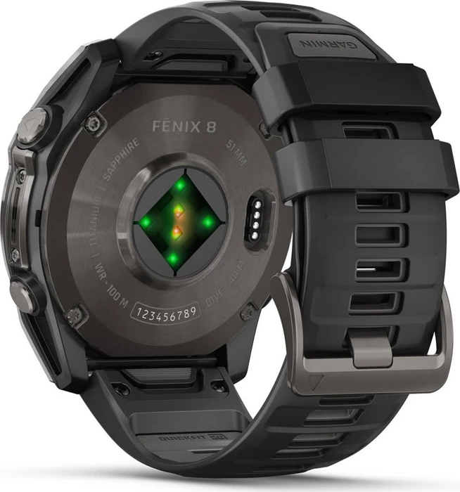 Garmin Fenix 8 51mm Sapphire carbon grey/black-pebble grey silicone