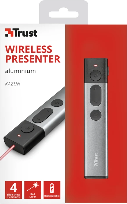 Trust Kazun Aluminium Wireless Presenter schwarz/grau, USB-A