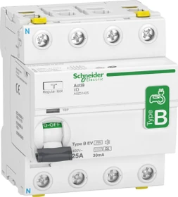 Schneider Electric Fehlerstrom-Schutzschalter Elektroladestation iID 4P 25A Typ B-EV 30mA