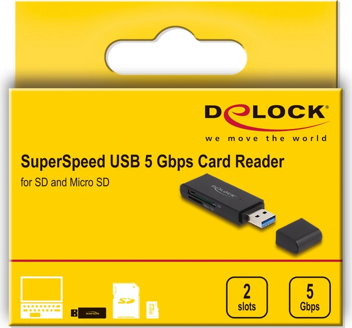 DeLOCK Dual-Slot-Cardreader, USB-A 3.0 [Stecker]