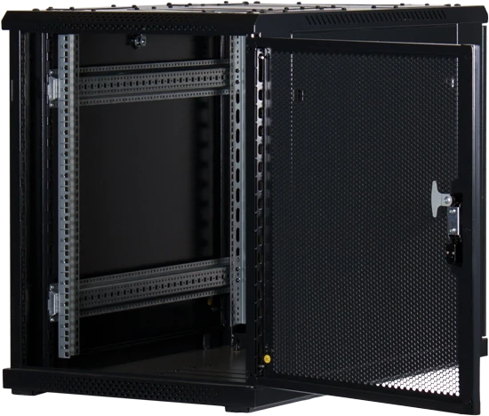 Rockstable 19" Serverschrank 15HE, Gitternetztür, IP2X, schwarz, 1000mm tief