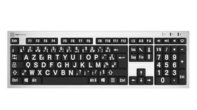 LogicKeyboard LargePrint PC Slim Line, White on Black, USB, FR (LKB-LPRNTWB-AJPU-FR)