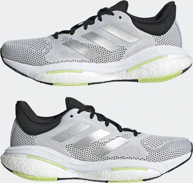 adidas Solar Glide 5 cloud white/silver metallic/pulse lime (Damen)