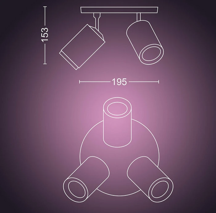 Philips Hue White and Color Ambiance Fugato Spot 3-flammig weiß