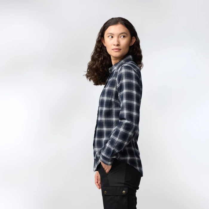 Fjällräven Övik Flannel Hemd langarm dark navy (Damen)