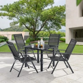 Juskys Milano Gartenmöbel-Set dunkelgrau,   5-tlg.
