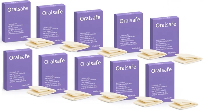 MEDintim Oralsafe Latexschutztuch Erdbeere, 8 Stück