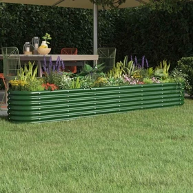 vidaXL Stahl Hochbeet oval 260x40cm grün