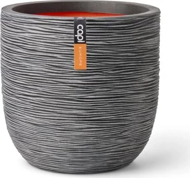 Capi Topf Kugel Rib Blumentopf 35cm anthrazit