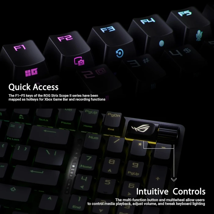 ASUS ROG Strix Scope II 96 Wireless, PBT, hot-swap, ROG NX SNOW, USB/Bluetooth, DE