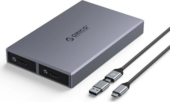 Orico Dual-bay M.2 SSD Enclosure NVME, USB-C 3.1
