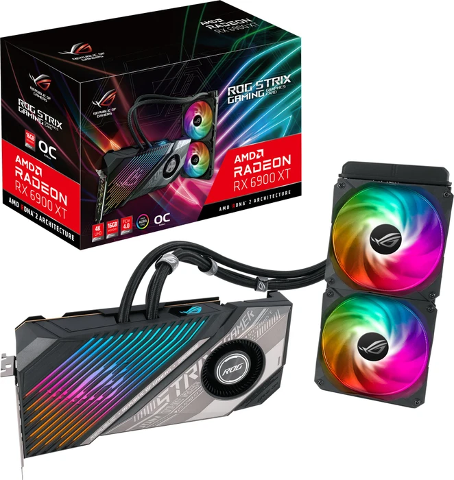 ASUS ROG Strix LC Radeon RX 6900 XT OC, ROG-STRIX-LC-RX6900XT-O16G-GAMING, 16GB GDDR6, HDMI, USB-C, 2x DP