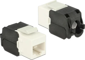 DeLOCK Keystone Modul RJ-45 Buchse via Verlegekabel Cat6a, weiß