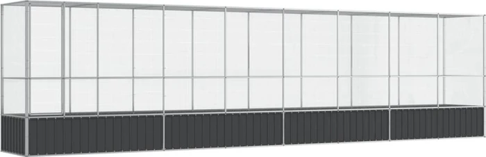 vidaXL Voliere, silber/grau, 834.5x212x107cm