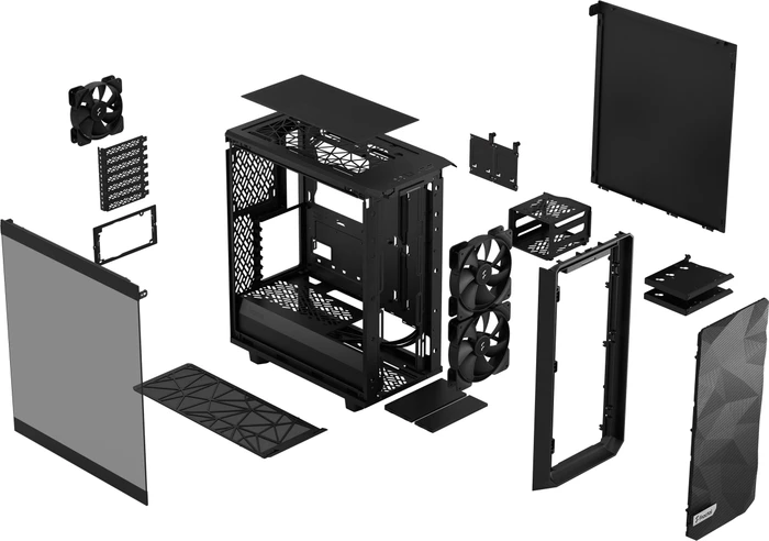 Fractal Design Meshify 2 Compact Lite Black TG Light Tint, Glasfenster
