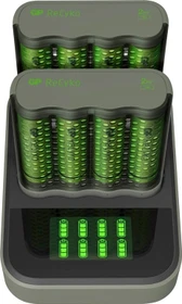 GP Batteries ReCyko Speed Charger Dock (USB) D851 + Speed Charger (USB) B421 inkl. 8x AA NiMh 2600mAh