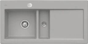Villeroy & Boch Subway 60 flat flächenbündig Becken links mit Ablauffernbedienung fossil