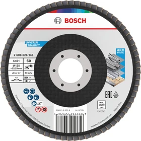 Bosch Professional X451 Fächerschleifscheibe T27 K60, 125x22.23mm, 1 Stück