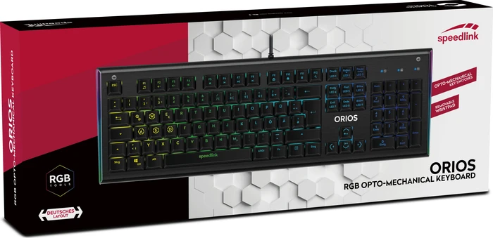 Speedlink Orios RGB schwarz, Opto-Mechanical, USB, DE