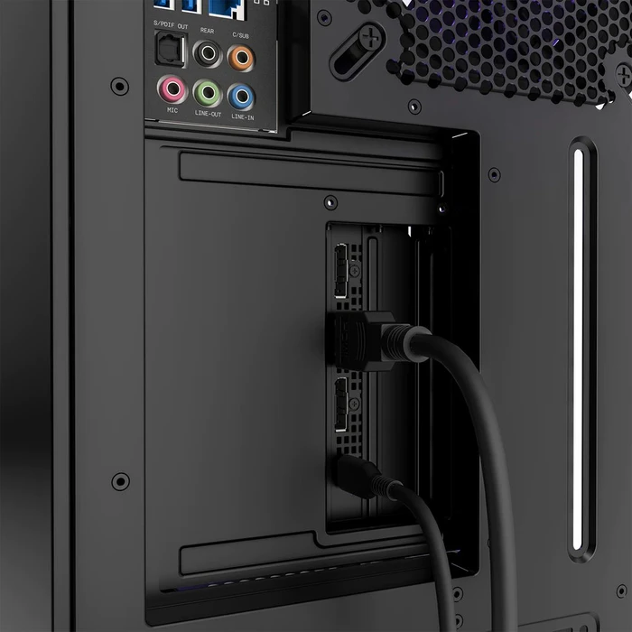 NZXT Vertical GPU Mounting Kit Riser Card, inkl. PCI-Slot Blende für H7, gewinkelt, PCIe 4.0, 175mm, schwarz