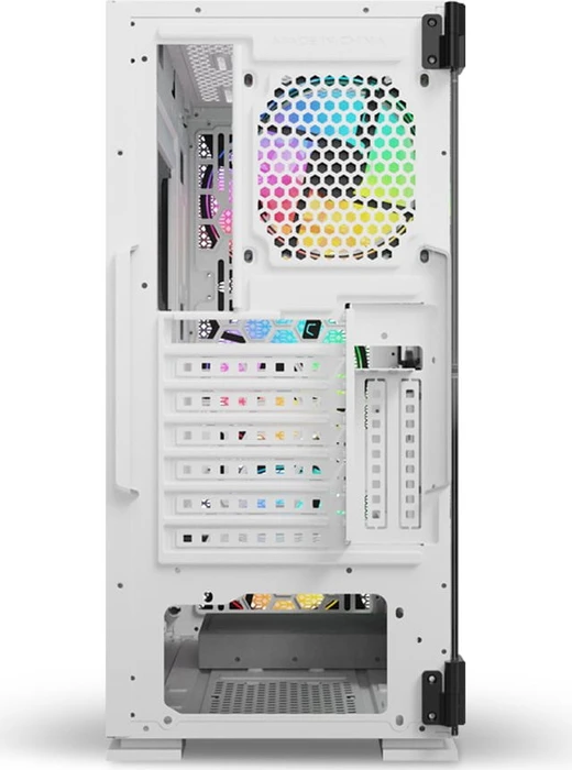 Savio Raptor X1 ARGB Mesh, weiß, Glasfenster