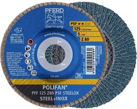 Pferd PFF 125 Z 80 PSF STEELOX POLIFAN Fächerschleifscheibe K80, 125x22.23mm, 10 Stück