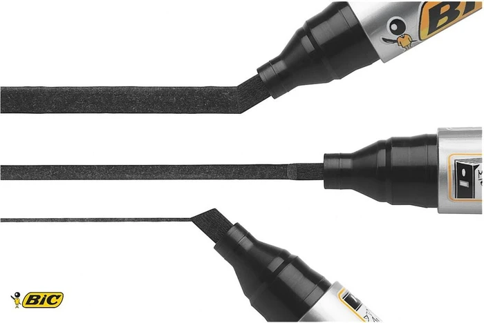 BIC Marking 2300 ECOlutions Permanentmarker Keilspitze 3.7-5.5mm schwarz, 24er-Pack, Box