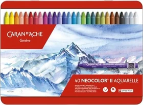Caran d'Ache Neocolor II Aquarelle Wachskreide sortiert, 40 Farben, 40er-Set