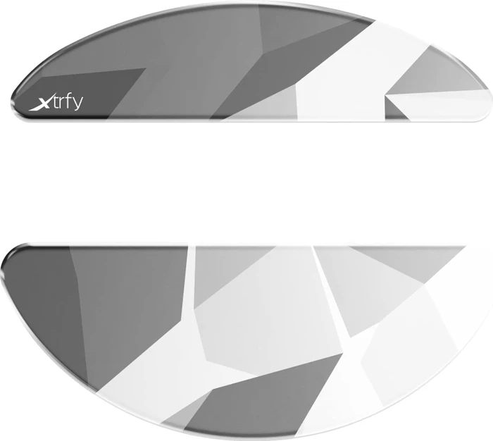 Cherry Xtrfy M8 Wireless Glass Skates, Mausgleiter, Litus White, grau/weiß