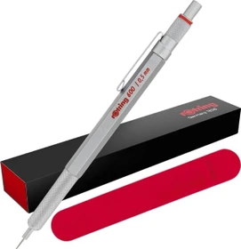rOtring 600 Feinminen Druckbleistift HB 0.5mm graphit, silber, Radierer