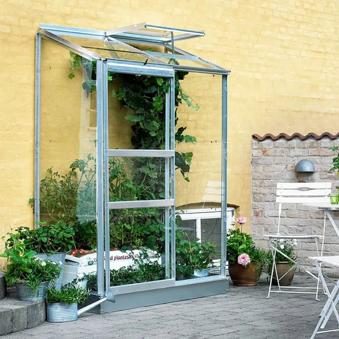 Halls Altan 42 Glas 3mm Gewächshaus alu
