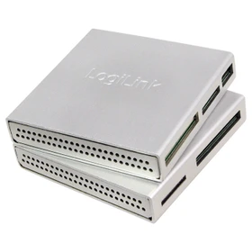 LogiLink Aluminium All-in-One Multi-Slot-Cardreader silber, USB-A 2.0 [Buchse] (CR0018)