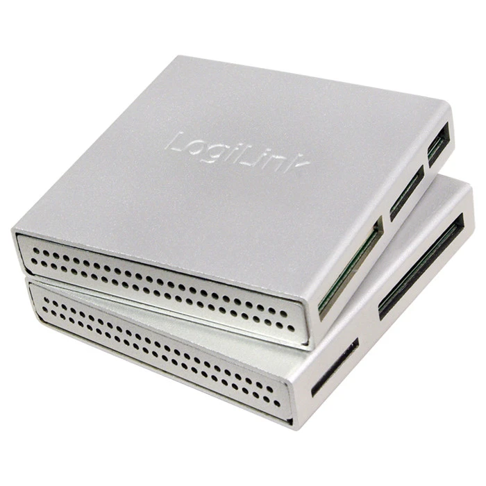 LogiLink Aluminium All-in-One Multi-Slot-Cardreader silber, USB-A 2.0 [Buchse]