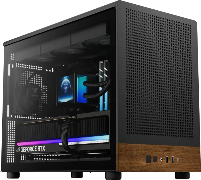 Gamdias Athena M4M Wood Black, Glasfenster