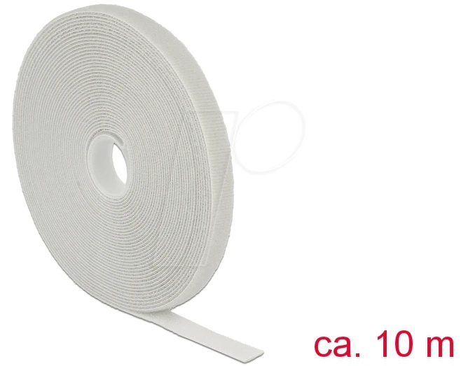 DeLOCK Klettband auf Rolle, 13mm, 10m, grau
