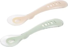 Beaba Kinderlöffel zweites Lebensjahr velvet grey/sage green, 2 Stück