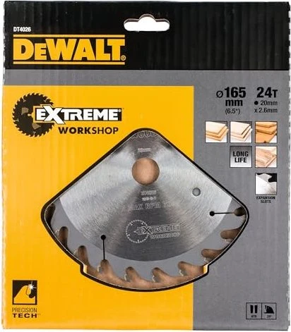 DeWalt DT4026 Extreme Kreissägeblatt 24Z, 165x1.8x20mm, 1 Stück