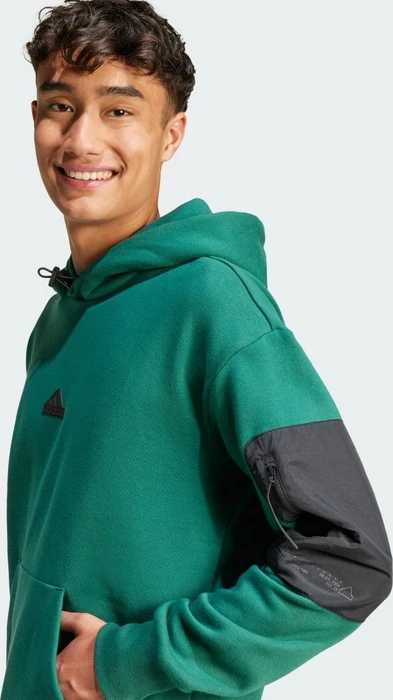 adidas City Escape Fleece Hoodie collegiate green (Herren)