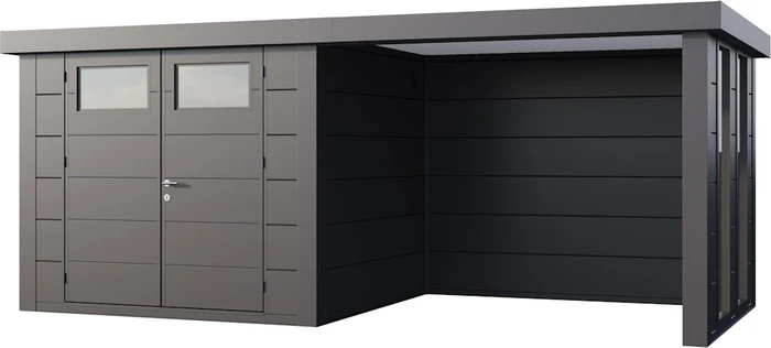 Telluria Classico 2724 Gerätehaus inkl. Anbau 2.84m rechts anthrazit