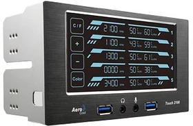 AeroCool Touch 2100, 2x 5.25" Dualbay Lüftersteuerung, 5-Kanal