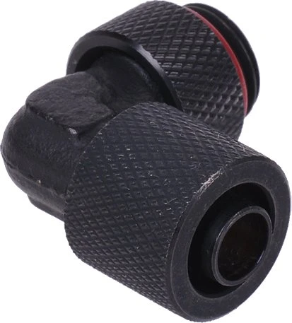 Aquatuning HF Schlauchanschluss, 90°, G1/4" AG auf 11/8mm drehbar, schwarz