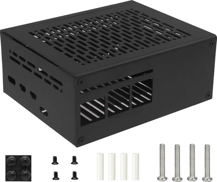 Geekworm Gehäuse für Raspberry Pi 5 X1201 Shield, schwarz