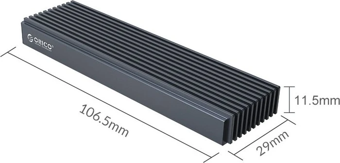 Orico NVMe M.2 SSD Enclosure, grau, USB-C 3.1