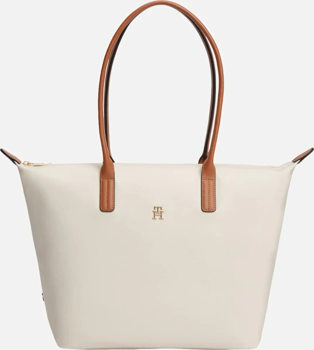 Tommy Hilfiger Kontrast-Griff Monogramm Tote Shopper soft cream