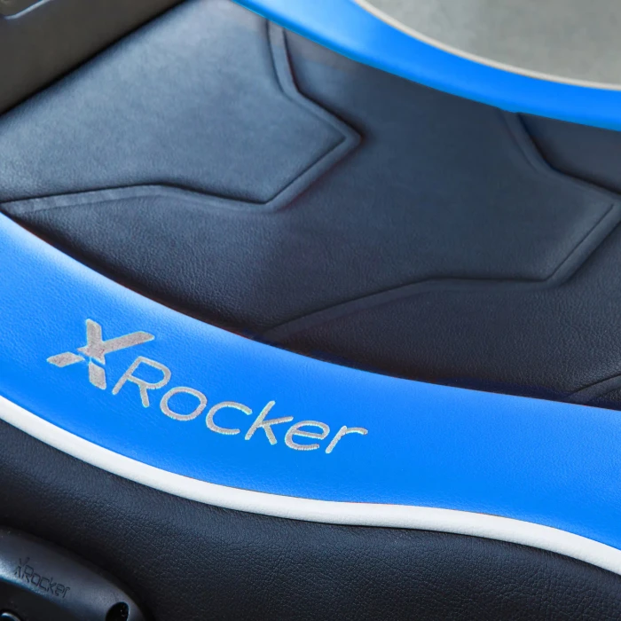 X Rocker Shadow 2.0 Audio Floor Rocker Gaming-Bodensessel für Kinder/Jugendliche, schwarz/blau